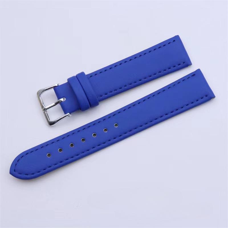 

10мм/12мм/14мм/16мм/18мм/20мм/22мм/24мм Чоловіки Жінки PU шкіра однотонний ремінець для годинника Ремінець для ремінця Ремінець для годинника 20mm синій