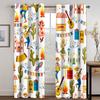 Animated Festa Junina village festival Luxurious Window Panel Drapes in Kids Bedroom Living Room Hall Treatments Kitchen Drapes Blinds