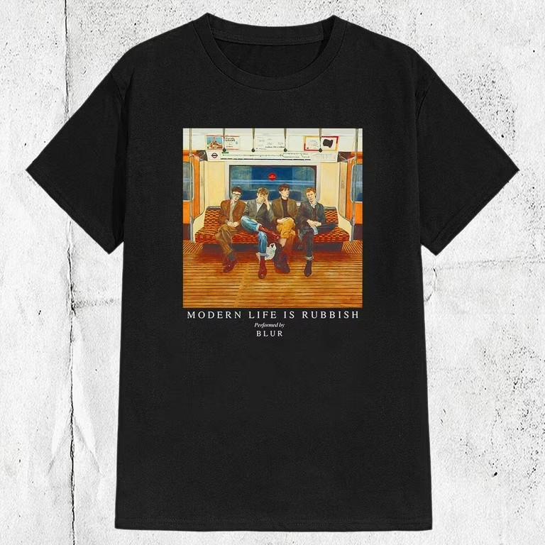 Blur Band Album Music Heavy Cotton Black T Shirt For Men Full Size UR082 Unisex T-Shirt XXXL