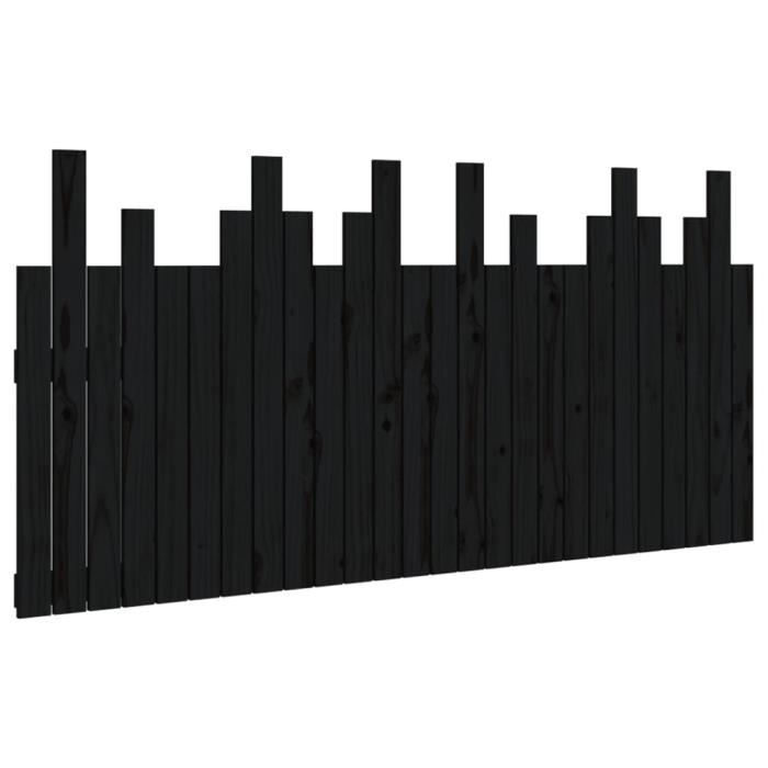 VidaXL Tête de lit murale Noir 166x3x80 cm Bois massif de pin 824812