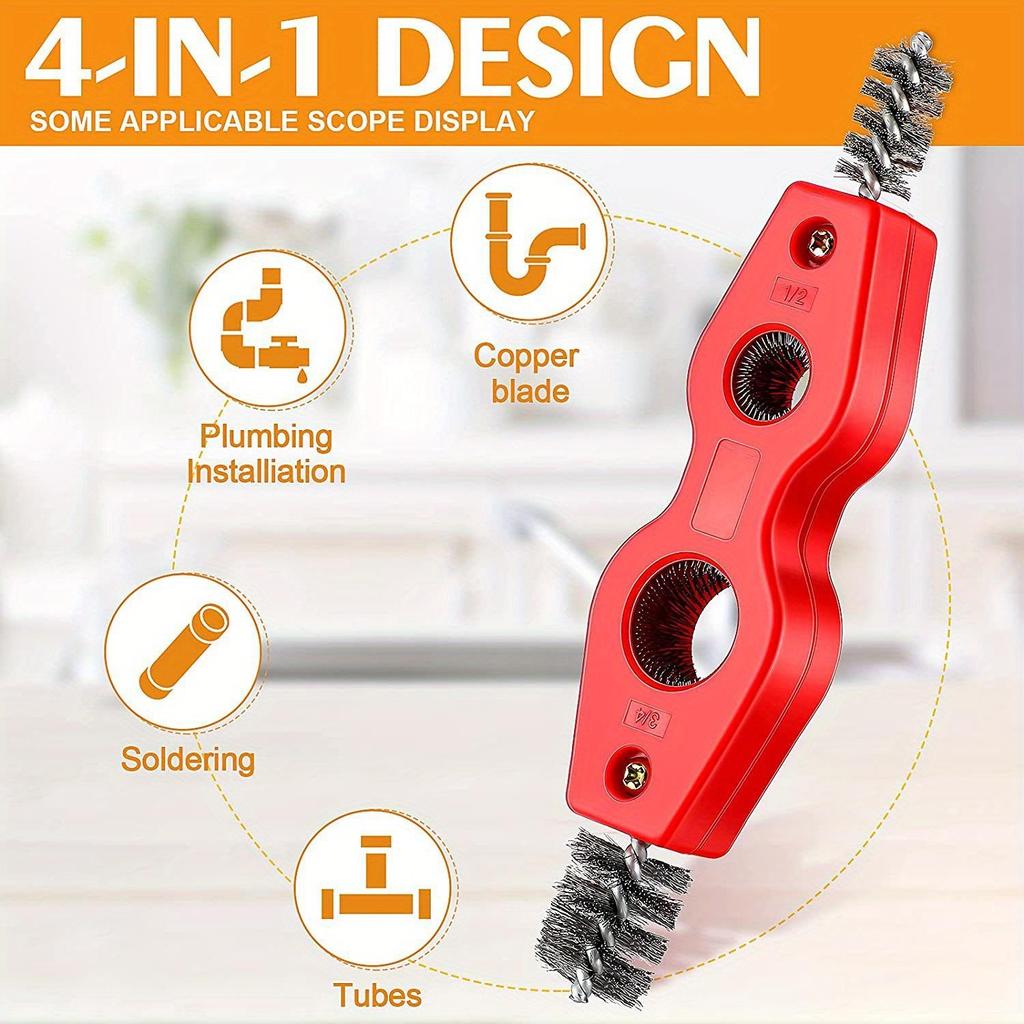 4 Stück Kupferrohrreiniger- und Aufreiber-Set Innen-Außen-Aufreiber Rohr- und Rohrentgrater Aufreiber Anfaswerkzeug (rot)