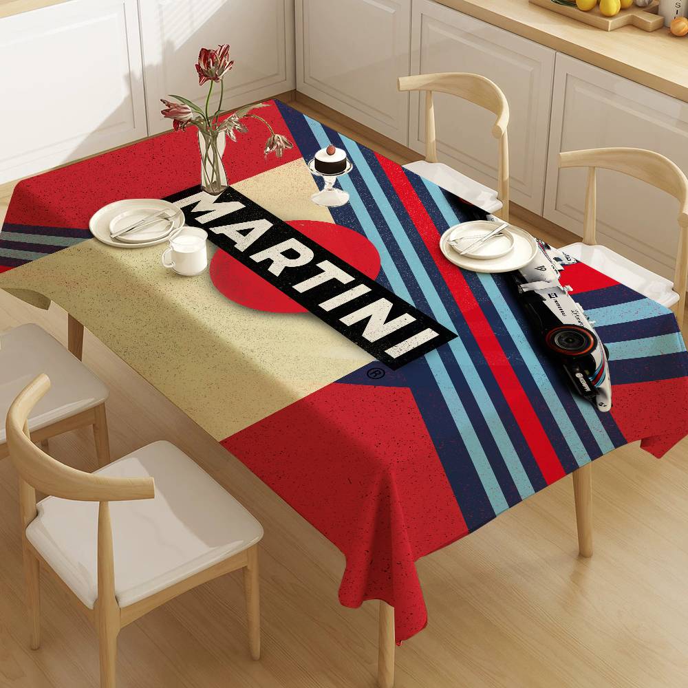 

MARTINI COOL RACING Tablecloth Themed Indoor Outdoor Picnic Party Tablecover Kitchen Dining Table Wedding Decor 90x130cm