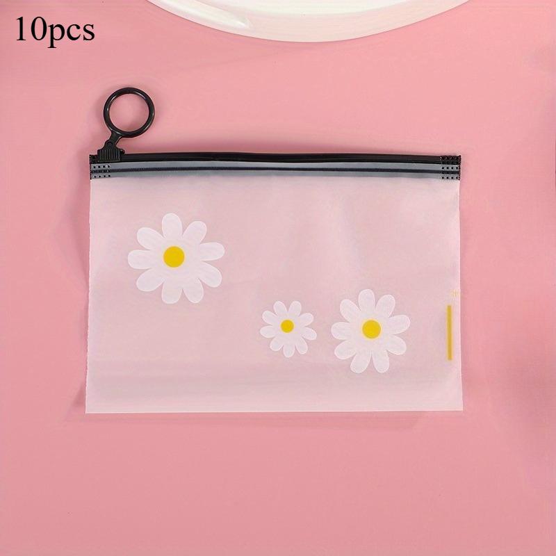 

20 шт./10 шт. Милые прозрачные косметички на молнии с ромашками, легкие, для путешествий, органайзер для хранения косметики, аксессуары для волос