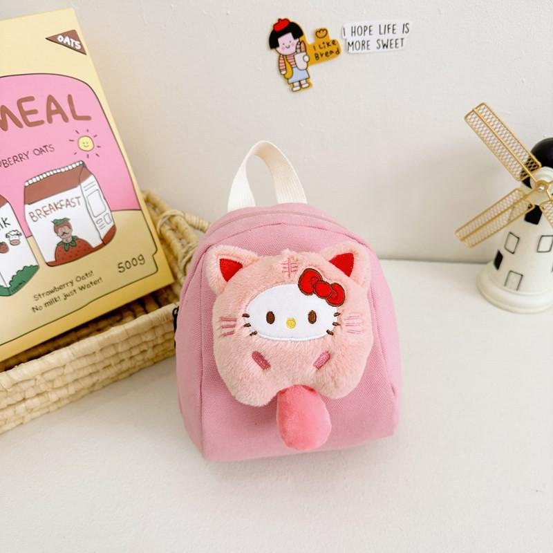 Playful Animal Plush Backpack With Breathable Canvas And Curved Straps For Kindergarten Toddlers