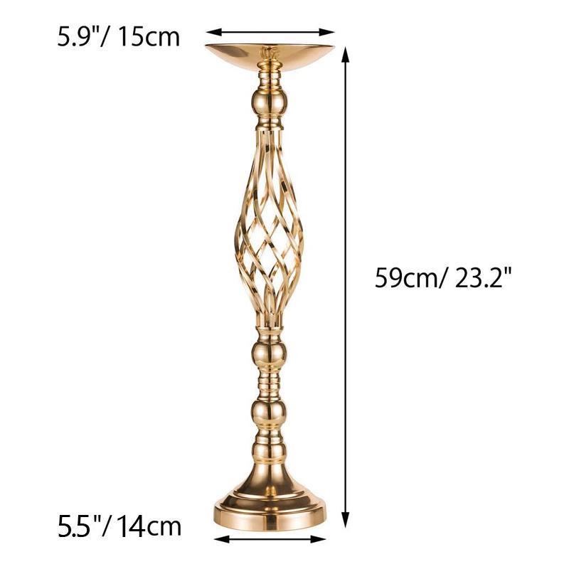 Golden Wrought Iron Vase and Candlestick Wedding Décor
