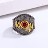 Style Black Retro Red Sun Ring Gold Plated Ring Trendy Versatile Jewelry