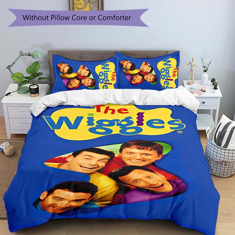 3pcs The Wiggles pattern bedding set duvet cover set includes duvet cover &pillowcases, perfect all season bedroom decoration & gift