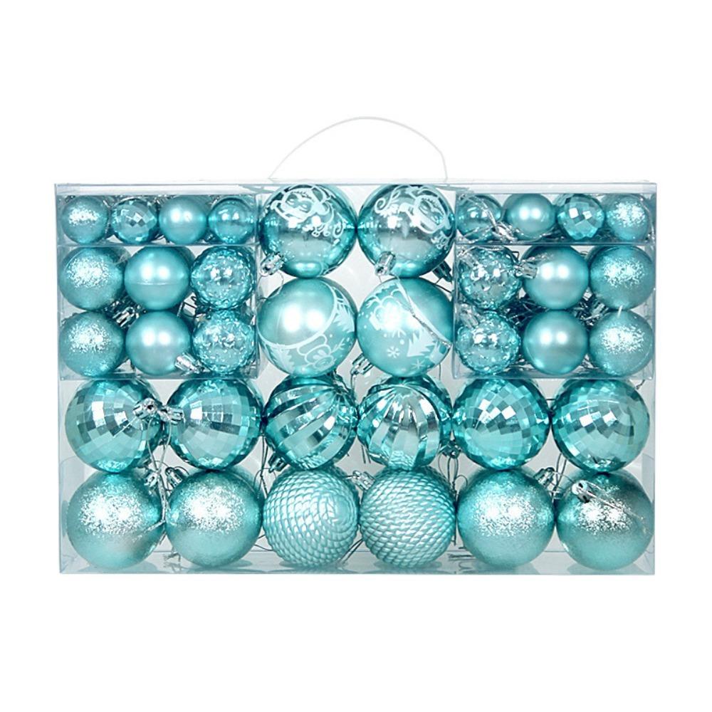 100pcs Plastic Material Christmas Ball Multi Color Shatterproof Christmas Tree Decoration 3/4/6cm Size Painted Design