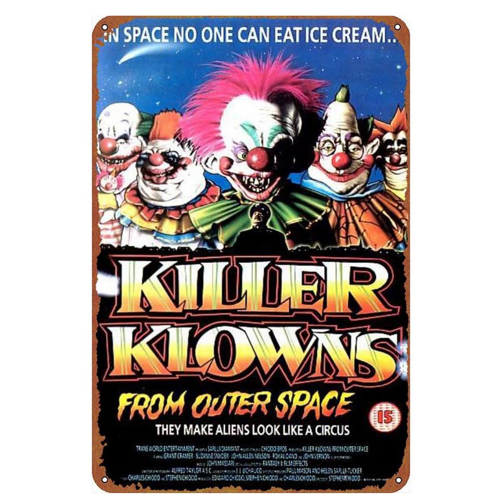 Halloween Metallschilder Killer Wanddekoration Plakette Vintage Kunst Poster Eisenmalerei für Man Cave Zuhause Café Garten Club Bar