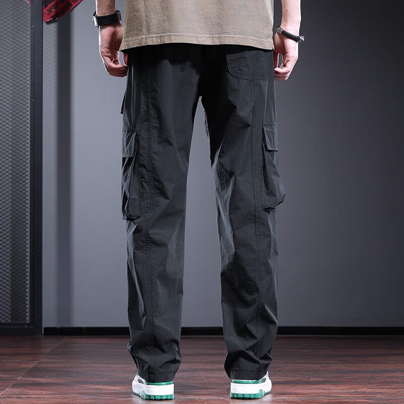 Men's Ice Silk Loose Straight Cargo Pants