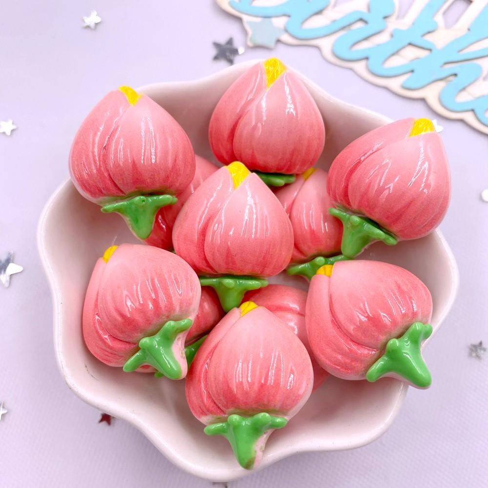 

10 ШТ. Смоляні Різнокольорові Великі Квіти Персика Плоскі Камені Фігурки Скрапбукінг DIY Декор Банти Аксесуари Виготовлення Прикрас Рукоділля