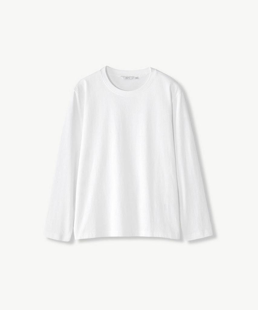STCO Diems Cotton Basic Round Long Sleeve T-Shirt_White (Regular Fit)_Dtsvz04Csw