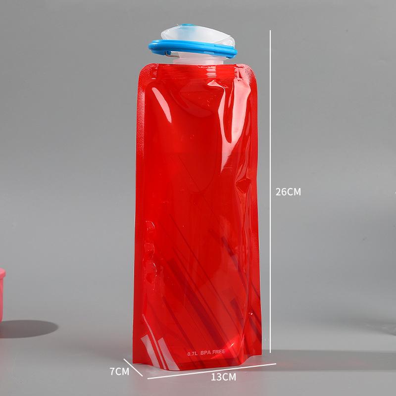 2pcs Outdoor Cycling Sports Water Bottle Hiking Portable Water Cup PE Plastic Folding Water Bag Storage Bladder