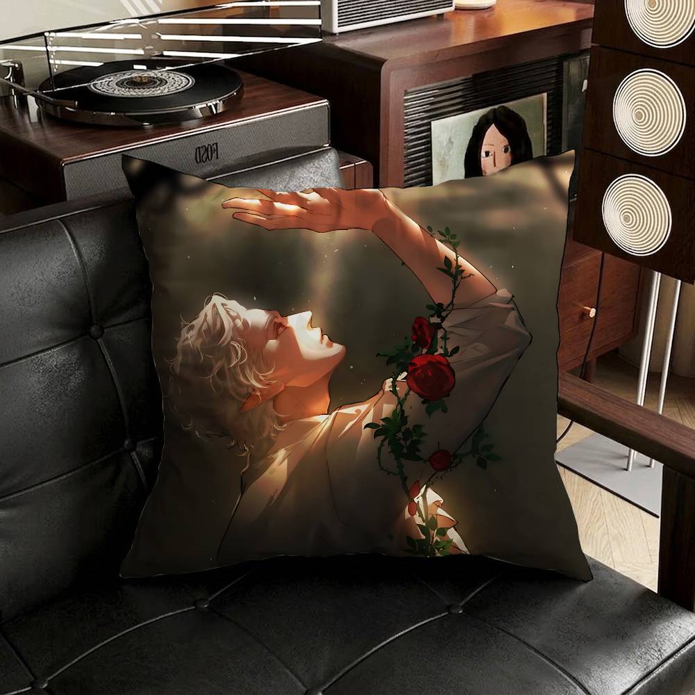 BBaldurs GGate  Astarion Pillow Case Square DoubleSided Printing Short Plush Sofa Cushion Cover Bedroom Bedside Pillow