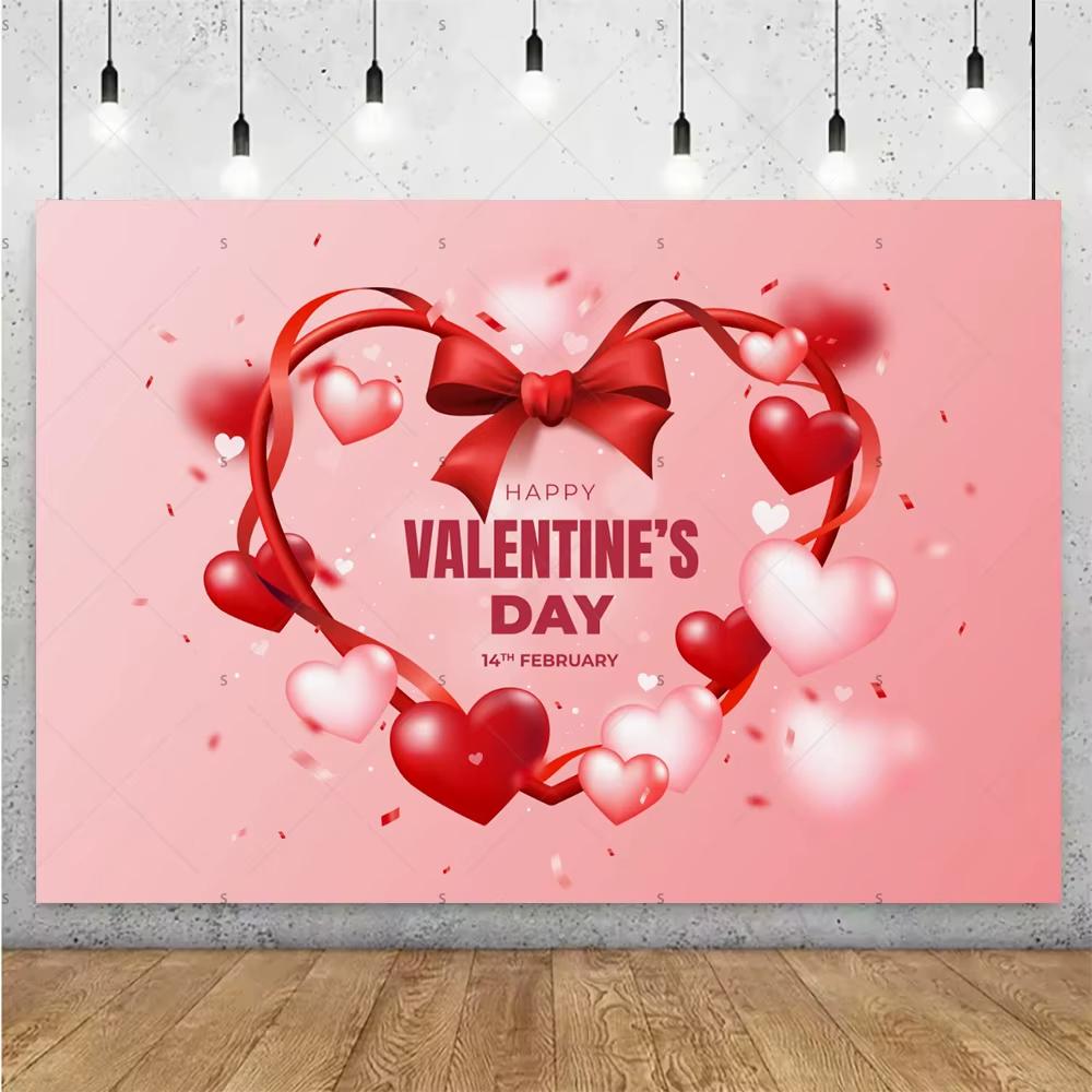 Balloon Red Love Heart Rose Background Happy Valentines Day Backdrop Supplies Valentines Day Party Decoration Photo Shoot Pro