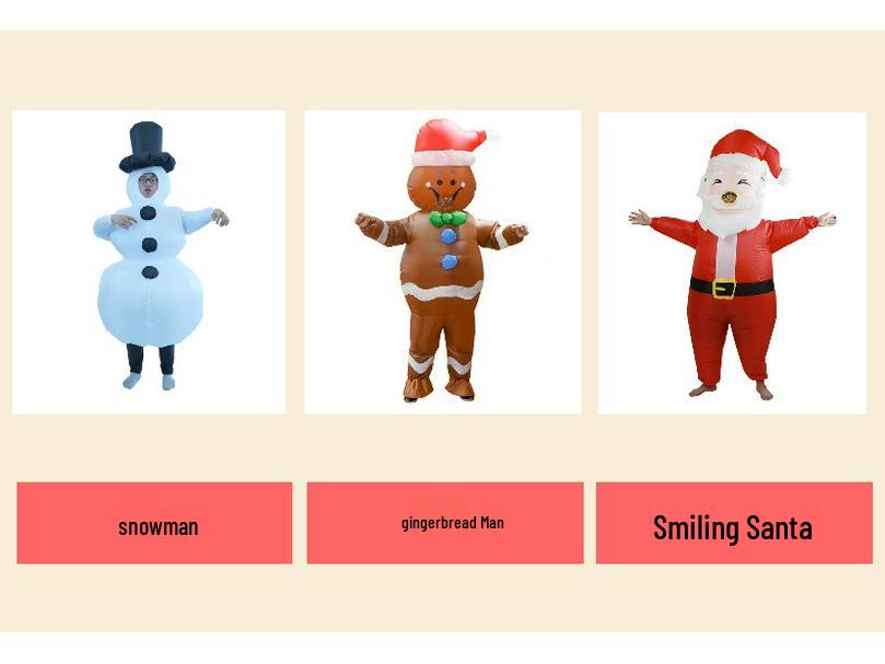 Cross-Border Christmas Inflatable Santa, Tree, and Snowman Costume for Stage Performances