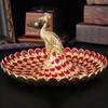 Circular Peacock Shape Tray Dried Fruit Box Living Room Snack Storage Candy Tray Plated Metal Fruit Stand Wedding Decoration