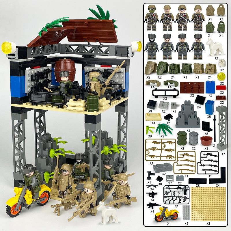 Military Weapon SWAT Special Forces Observation Tower Reconnaissance MinFigures Accessories Building Block Brick Toys