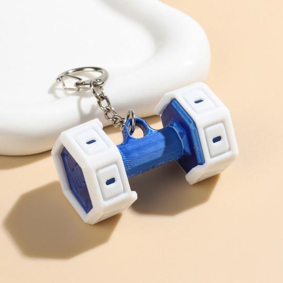 Keychain Pendant 3D Printed Dumbbell Charm Gym Keyring Sports Style Fitness Key Holder Backpack Accessories