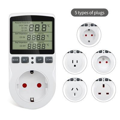 Zeitschaltuhr Steckdose Thermostat Digitaler Temperaturregler Stecker Steckdose mit Zeitschalter Heizung Kühlung AC 110V~230V