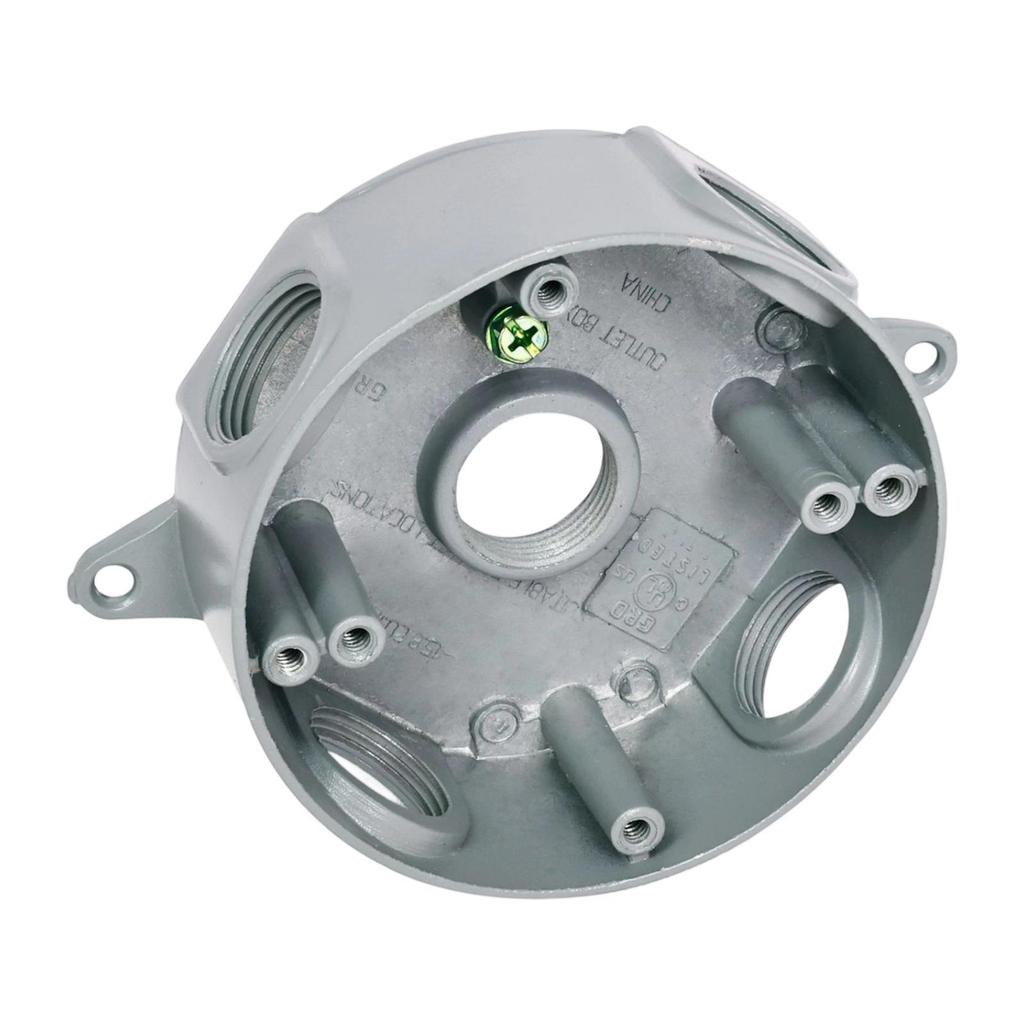 Round Weatherproof Box Diameter 101.6mm/40.00inch Threaded Outlets Wire Junction Box for Network Outside Lamps Garden Yard