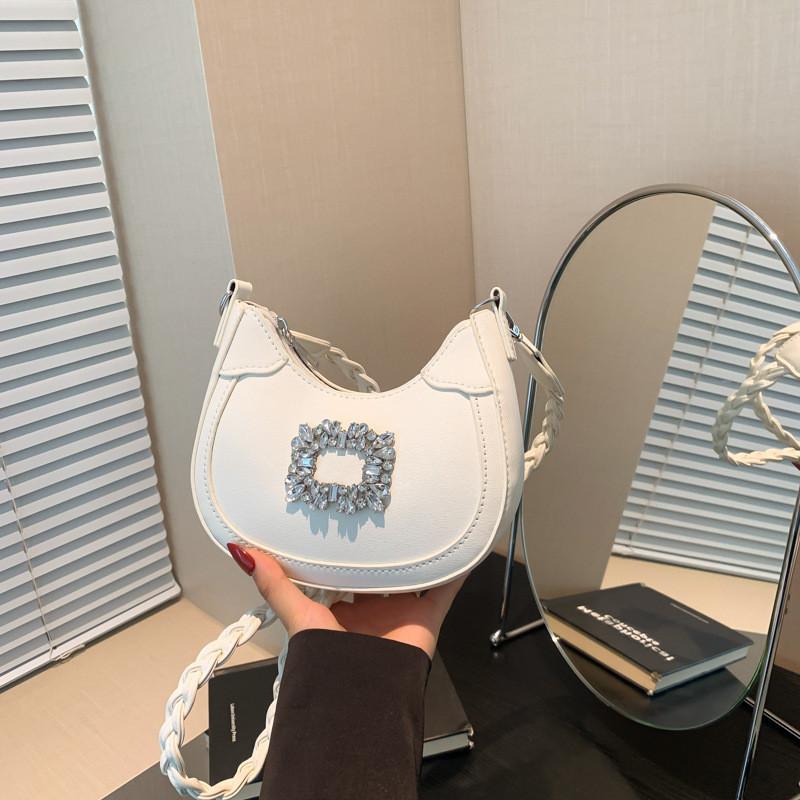 Stylish Pu Women's Messenger Bag Summer 2024 Soft Shoulder Bag In Black Green Blue White