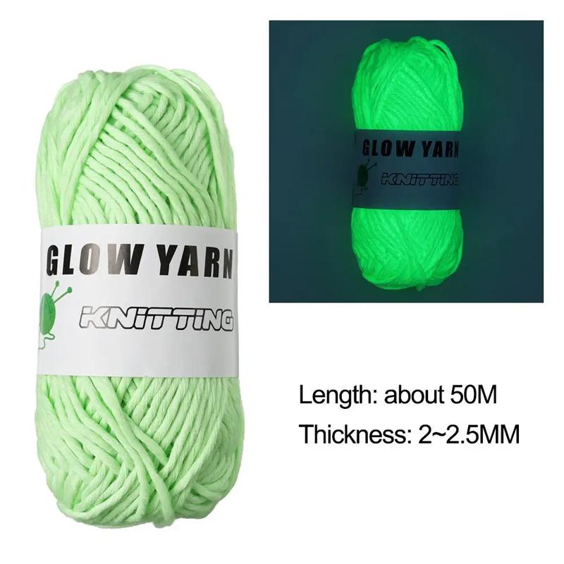 50g Neuartiges Funktionsgarn Leuchtet im Dunkeln Leuchtgarn Handstricken Teppich Pullover Mütze Wolle Leuchtgarn Nähzubehör