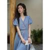 Women's V-Neck Mid-Length Dress