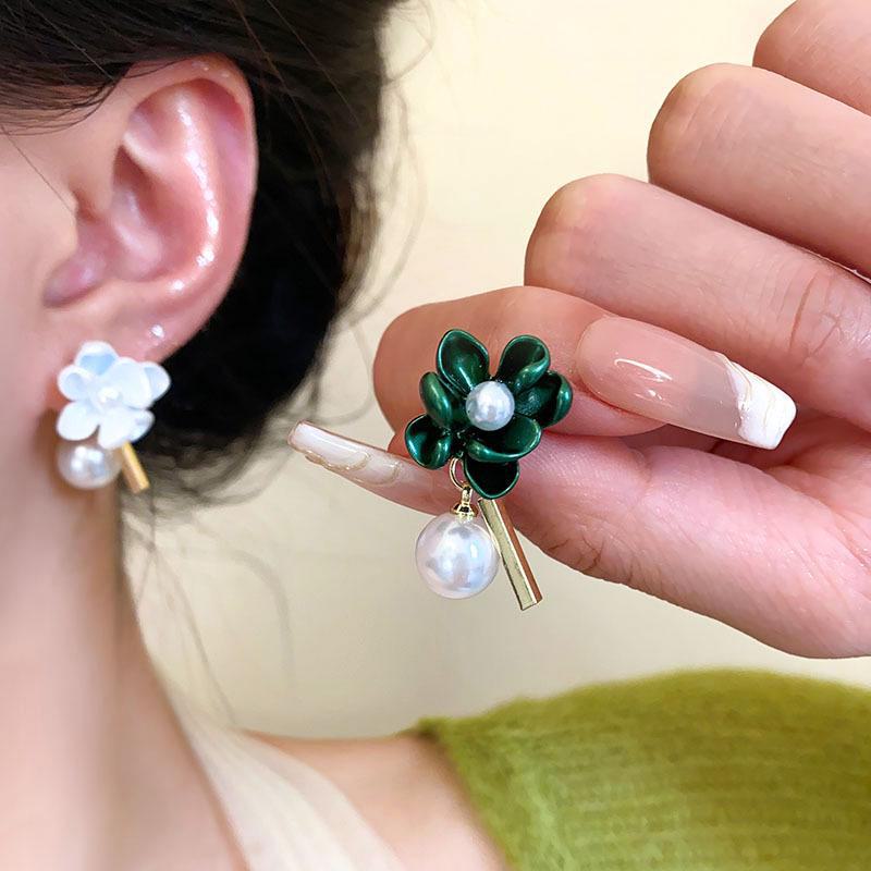 S925 Silber Blumenperlenohrringe - Eleganter und luxuriöser Damenschmuck