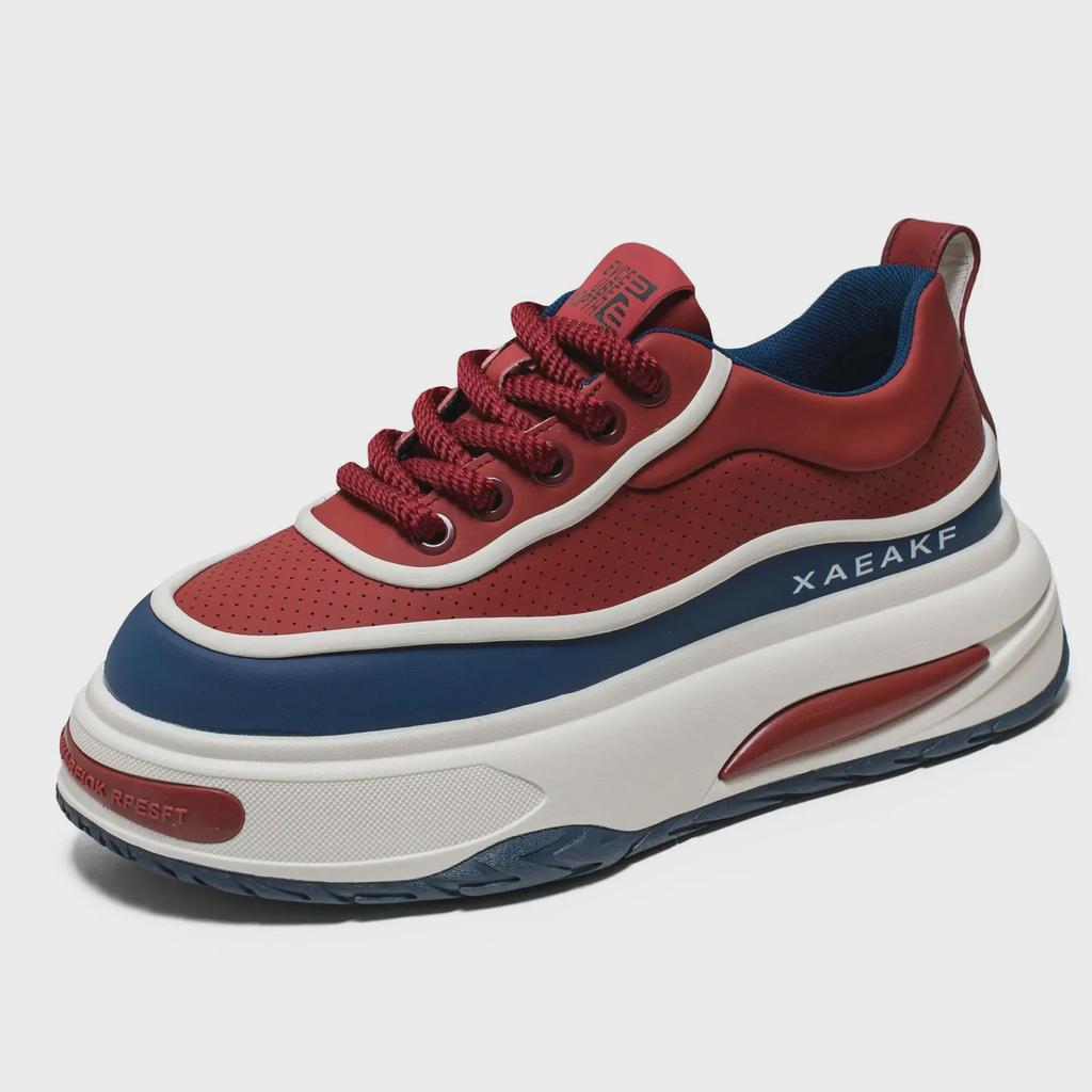 2024 Men's Low-Top Thick-Soled Height-Increasing Skateboard Shoes - Leather Sports Casual Dad Shoes