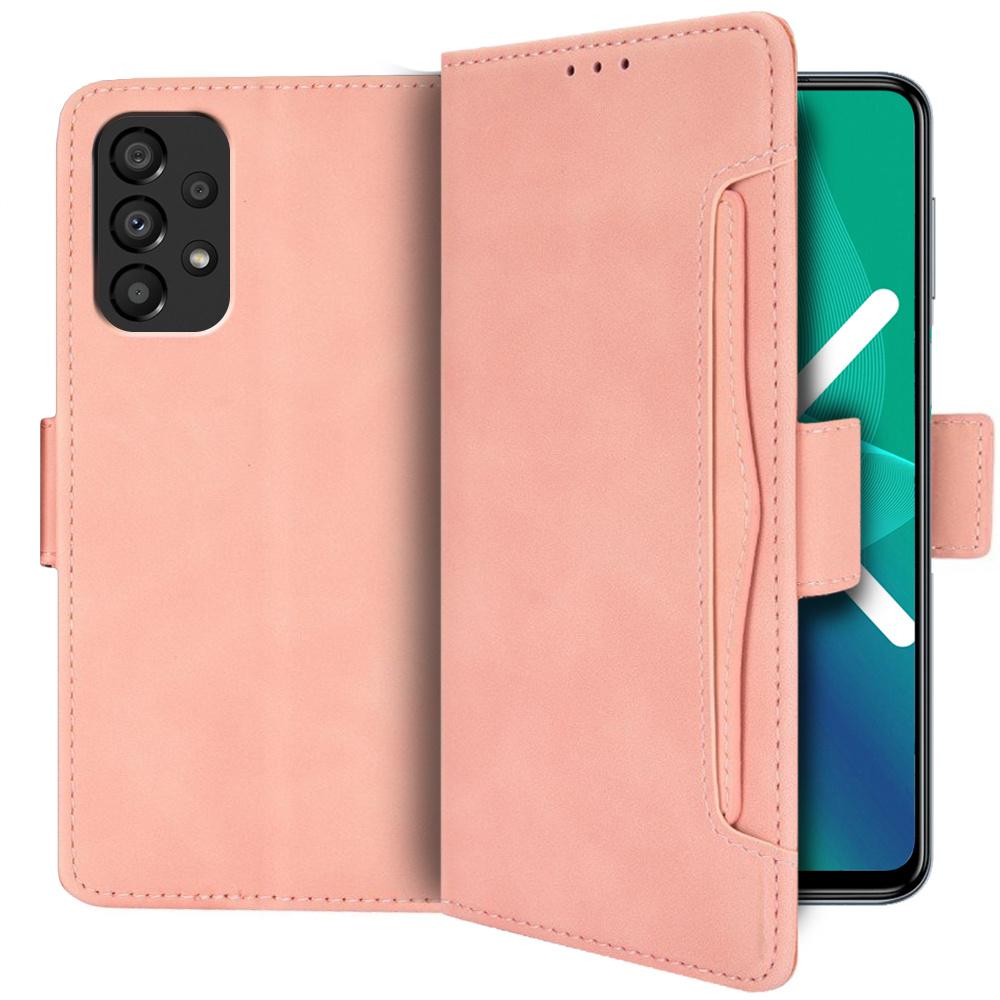 Flip Case for Samsung Galaxy A13 4G, Card Slot, Pink
