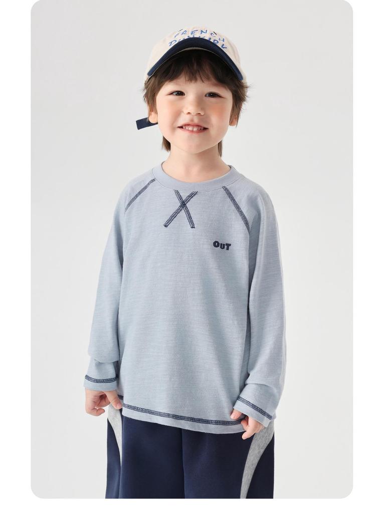 European Boys' Cotton Long-Sleeve T-Shirt, Spring 2026 New Style, Children Baby Toddler Clothing, Spring/Autumn Base Layer Shirt