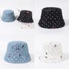 Japanese Style Denim Fisherman Hat With Sparkling Butterfly Bow Perfect For Summer