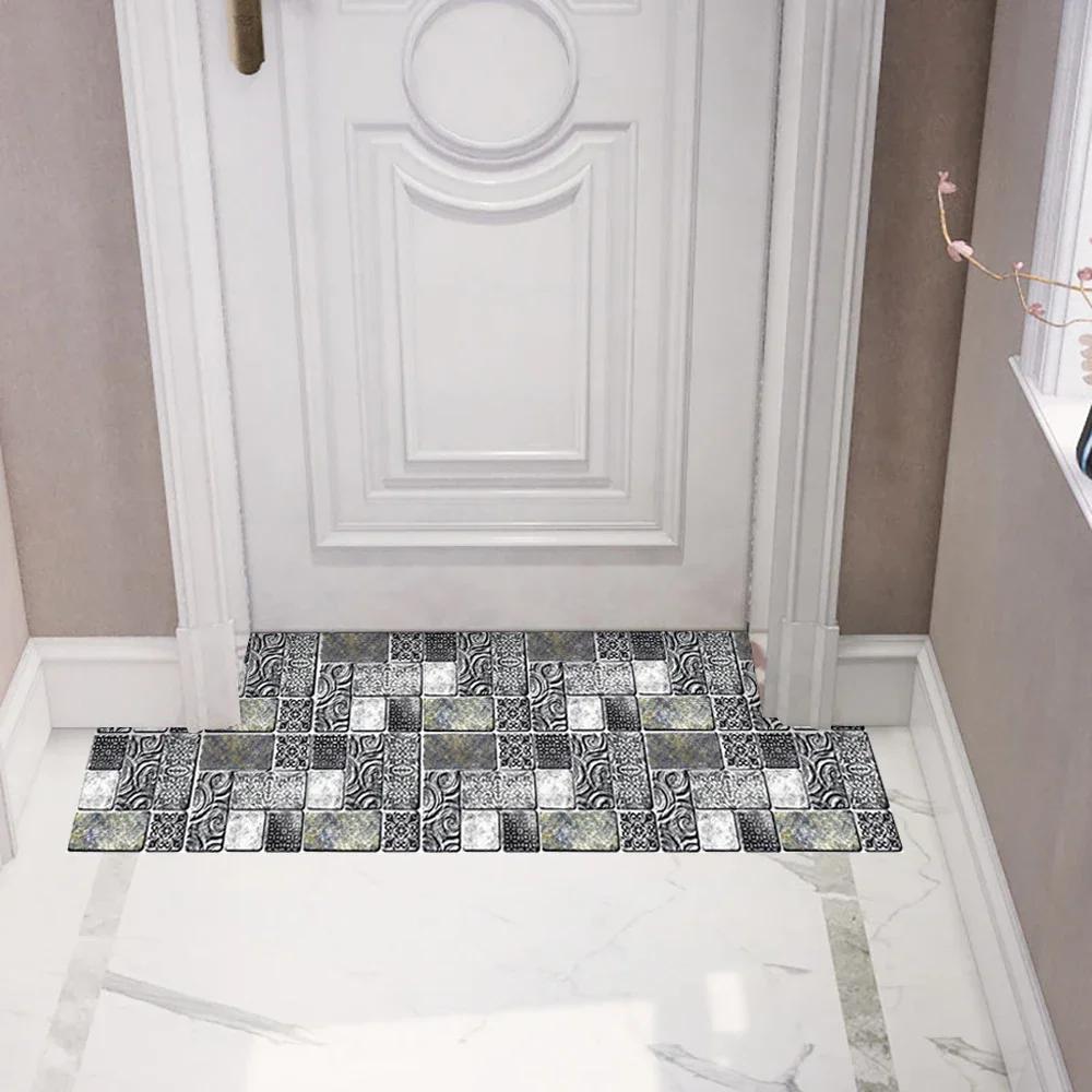 Retro Marble Textured Wall Panels Self-Adhesive - Non-Slip Matte Finish Tiles for Bathroom Kitchen Backsplash, Peel&Stick Floor