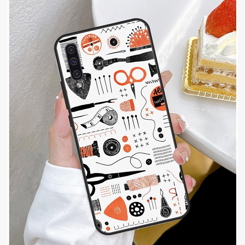 Sewing Scissors Soft Silicone Case For Samsung A52S A12 A22 A32 A42 A52 A72 A31 A51 A71 A50 A70 A20e A21S