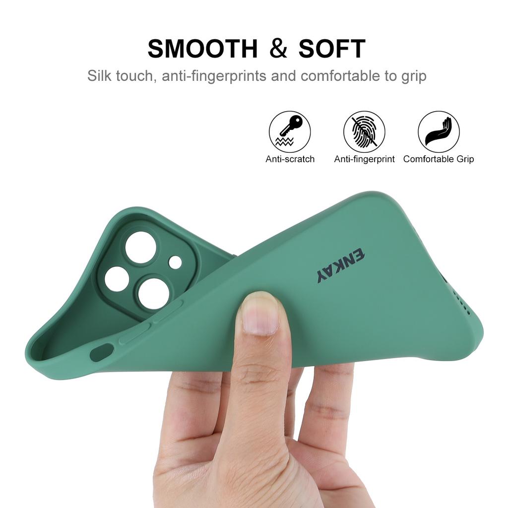 ENKAY HAT PRINCE For iPhone 15 Plus Case Precise Cutout Bump Proof Liquid Silicone Phone Cover