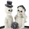 Halloween Skeleton Couple Resin Ornament Gothic Skull Couple Home Decor Spooky Atmosphere Props