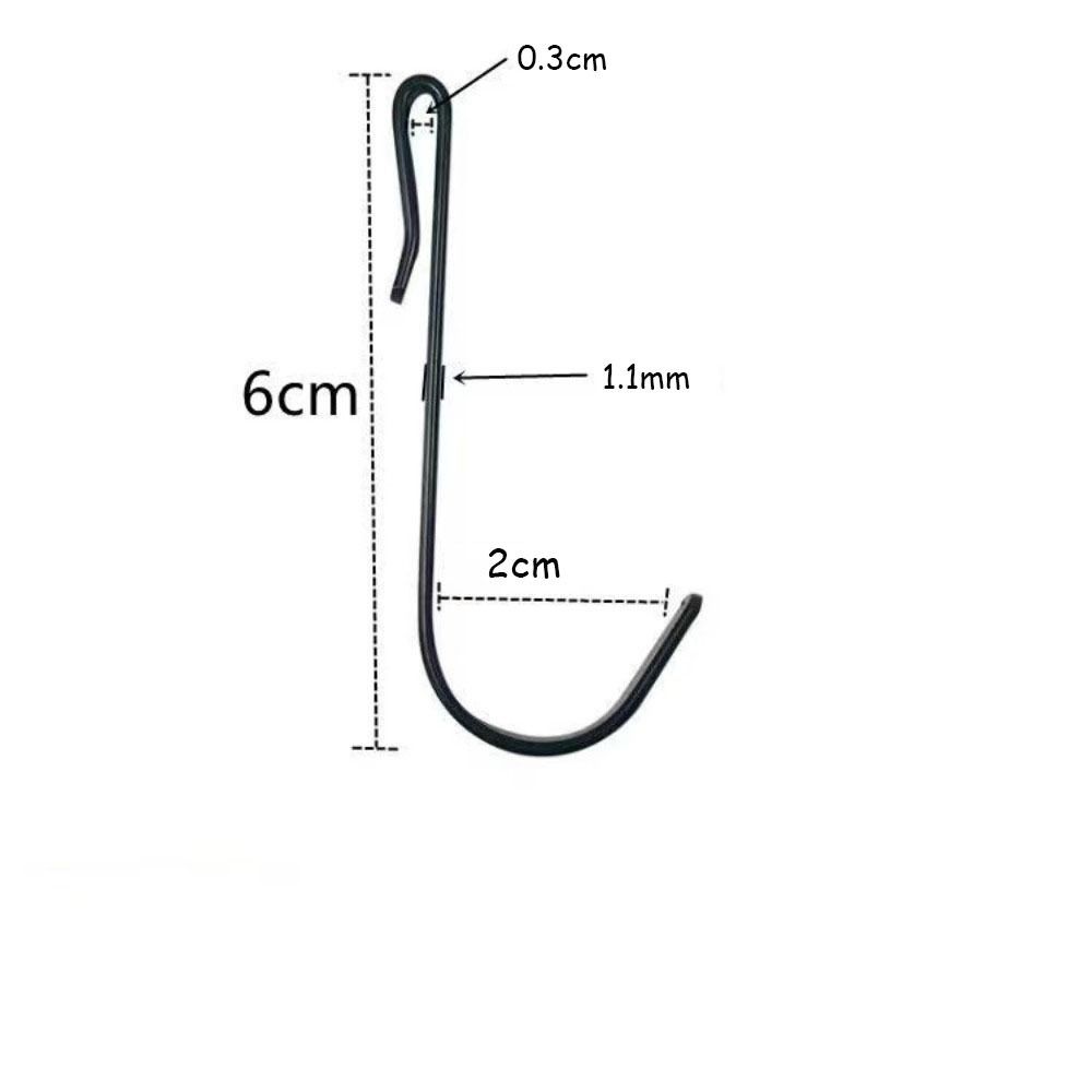 5pcs 6*2cm Sn ap-On Hooks Stainless Steel Small Hook Shelf Flat Card Hook  Living Room