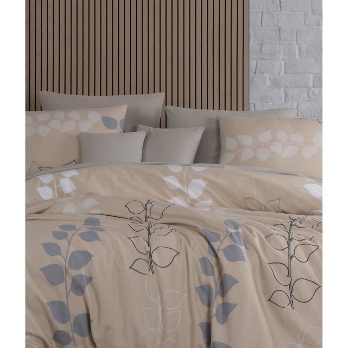 Sängklädesset - 1 påslakan 220 x 240 cm + 2 örngott 60 x 60 cm - 100% förstärkt bomull - Beige