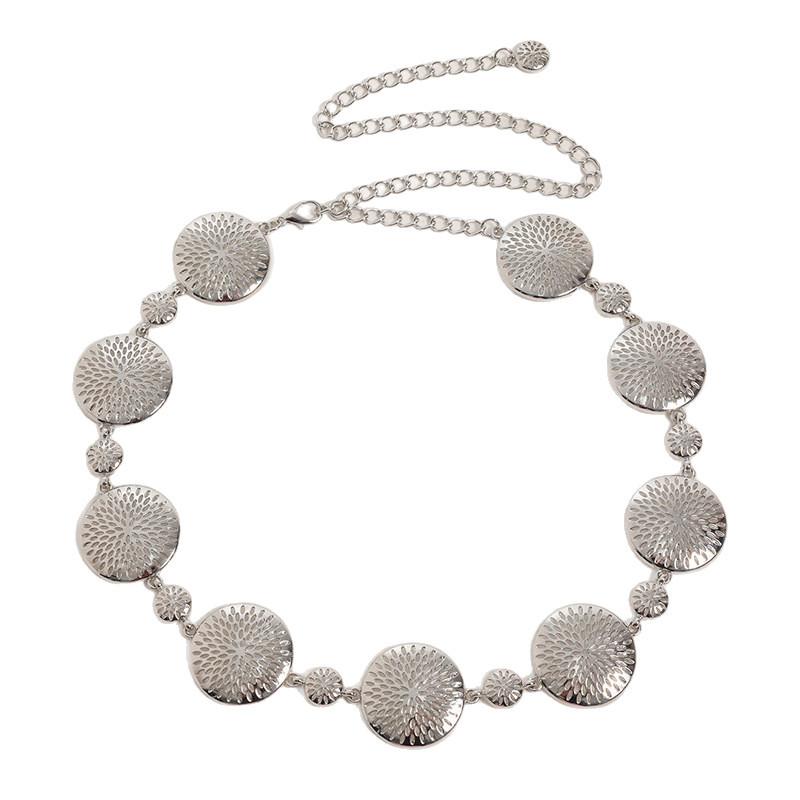 A New Style of High-end Women's Waist Chain with Metal Hollowed-out Patterns and Geometric Designs