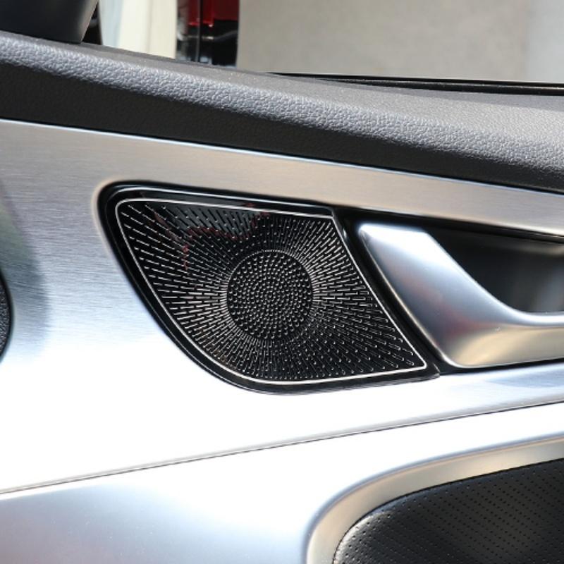4PCS Car Stainless Steel Interior Door Tweeter Speaker Protective Covers for Genesis G70 -2026 Left-Hand Drive Accessories