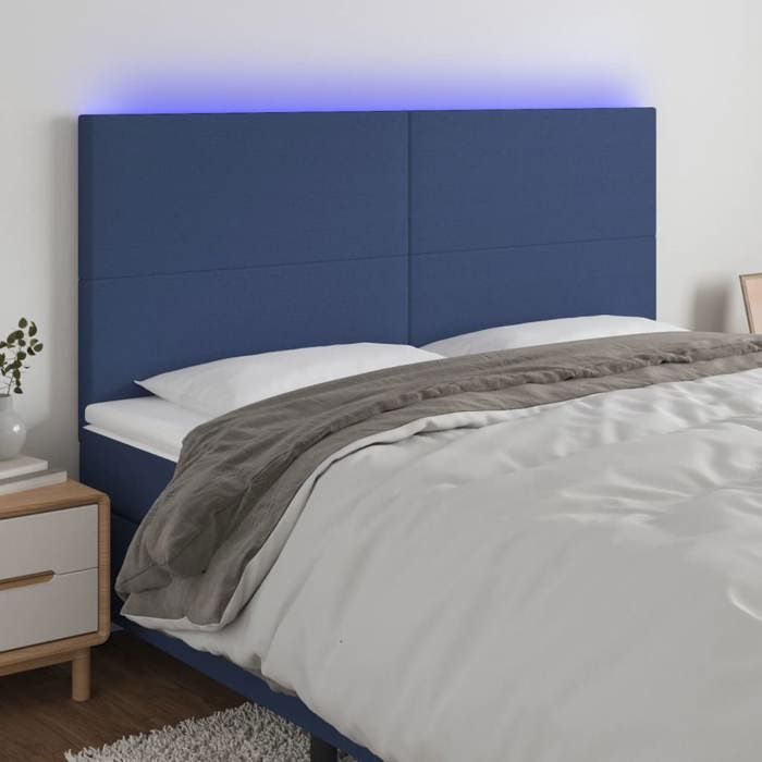 VidaXL Tête de Lit à LED Meuble de Chambre à Coucher Accessoire de Lit Double Tête de Cadre de Lit Intérieur Bleu 3122172
