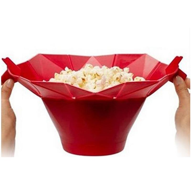 Popcorn Maker Artifact Microwave Popcorn Homemade Popcorn Bowl DIY Silicone Popcorn Bucket Fondant Cake Mold Kitchen Baking Tool