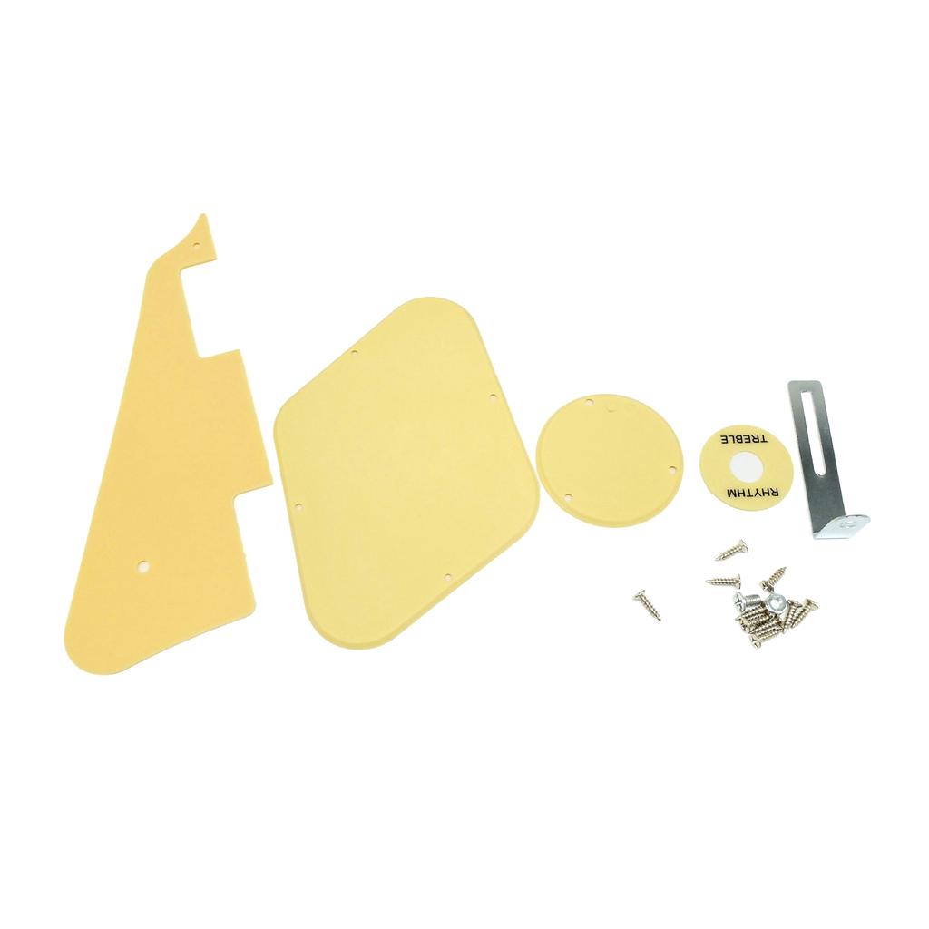 1Ply Black/Yellow Electric Guitar Pickguard Pick Guard Scratch Plate with Bracket and Screws for LP Style Guitar Parts