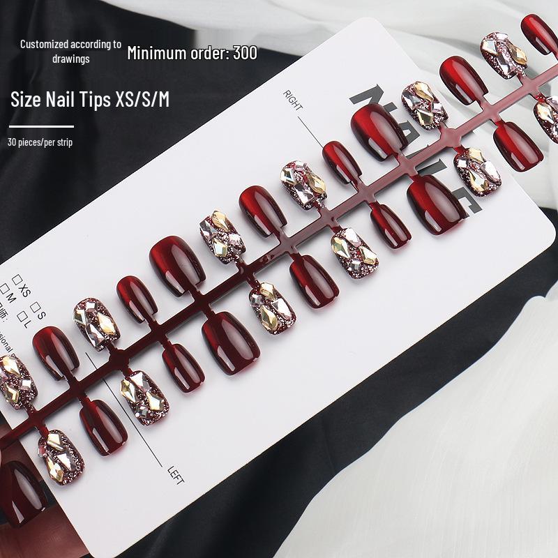 Autumn/Winter Cat Eye False Nails - High-End Handmade Nail Tips with Whitening Effect