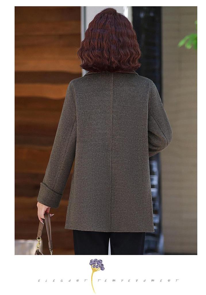 Spring and Autumn 2026 Women's Lapel Jacket - Stylish & Loose Fit for Middle-Aged & Elderly