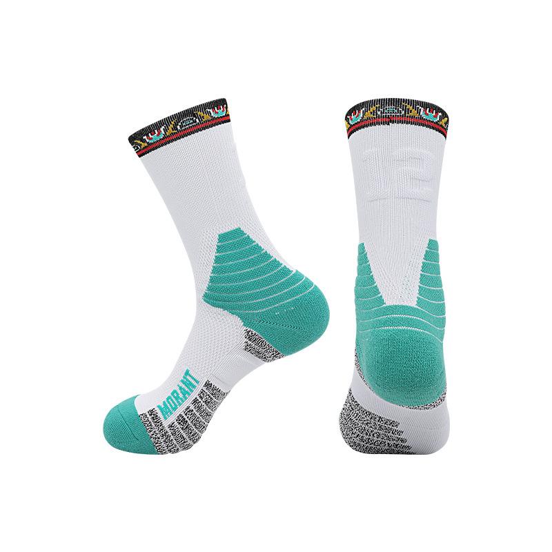 Meias Esportivas Profissionais Outono e Inverno Masculinas Americanas de Cano Alto para Basquete Absorventes de Suor Tubo Longo Estrela Número Base de Toalha Meias