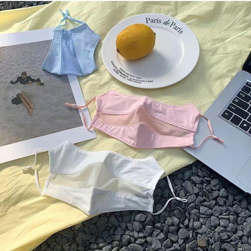 Protection Solid Color Fishing Sunscreen Veil Anti-uv Face Cover Face Scarves Ice Silk Face Scarf