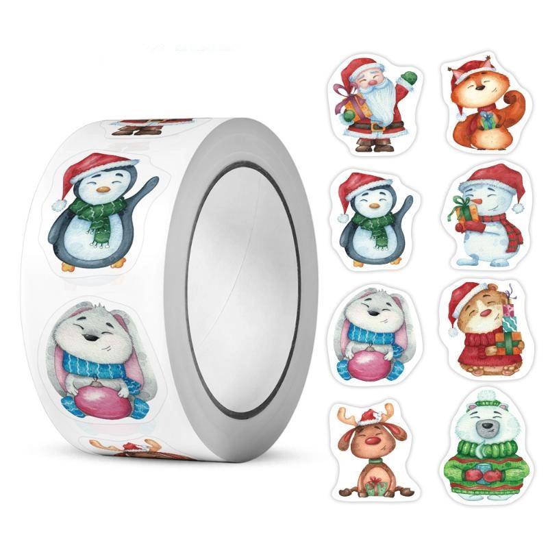 500Pcs Merry Christmas Gift Stickers Irregular Seal Labels Sticker For Gift Baking Package Envelope Stationery Decor