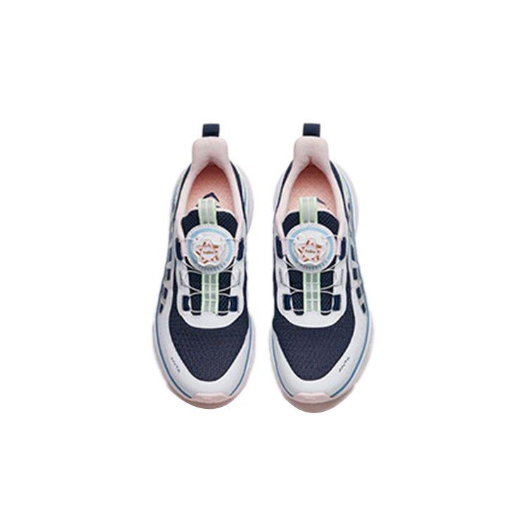 Anta Kids Wind Chaser 4.0 Non-Slip Shock Absorbing Wear-Resistant Breathable Low-Top Running Shoes Kids Sneaker Blue White Pink 322225516-7